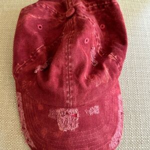 Distressed Urban Outfitters Red Baseball Cap